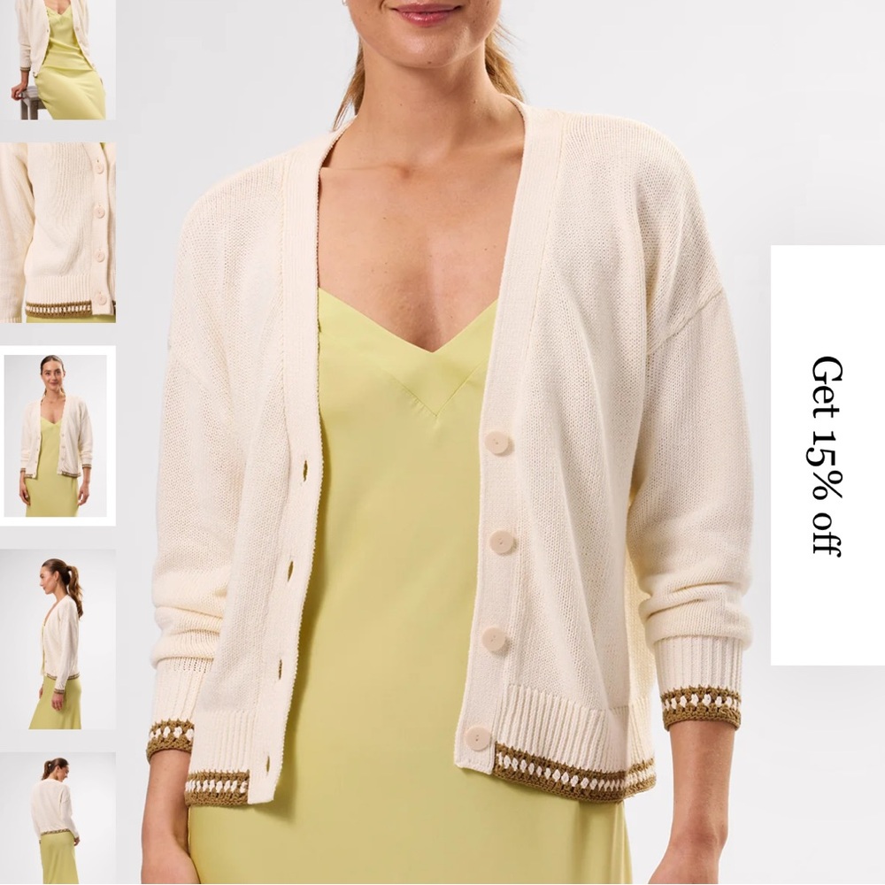 Amour Vert 100% Cardigan M, NWT